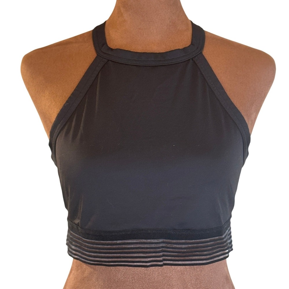 Victoria Sport Black High Neck Sports Bra Medium Open Back Medium Support Gym